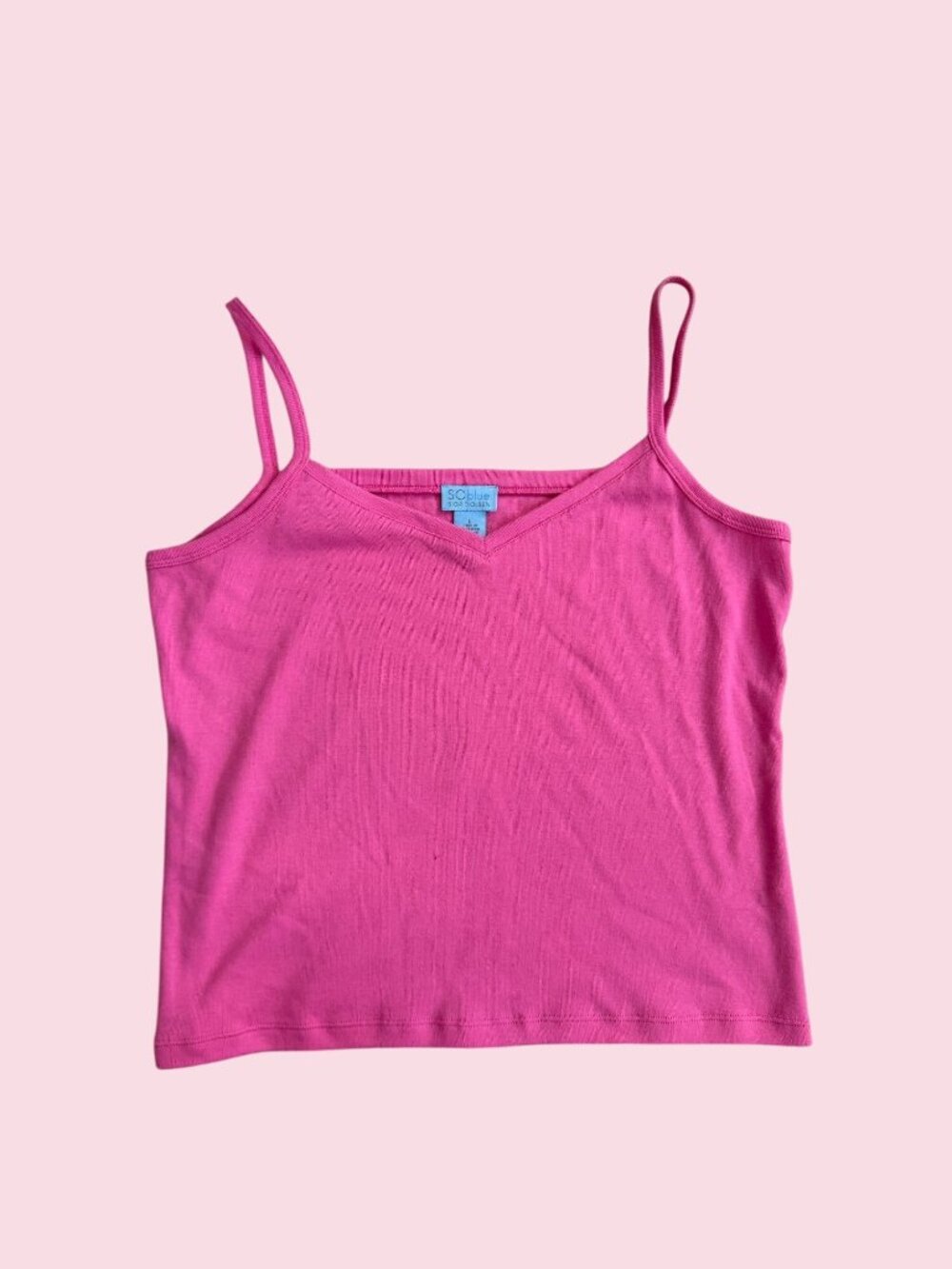SIGRID OLSEN So Blue Pink 100% Cotton Layering Tank Top Size Large